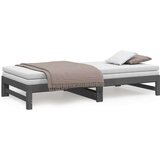  Dnevni ležaj na izvlačenje sivi 2x(90x200) cm masivna borovina | shoptok.hr