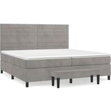  Box spring postelja z vzmetnico svetlo siva 200x200 cm žamet, (20894024) | Shoptok.si