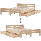 vidaXL Posteljni okvir brez vzmetnice 150x200 cm trdna borovina | Shoptok.si