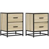 vidaXL Nočna omarica 2 kosa sonoma hrast 40x31x50 cm inženirski les | Shoptok.si