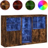  Komoda s LED svjetlima boja dimljenog hrasta 162x37x100 cm | Shoptok.si
