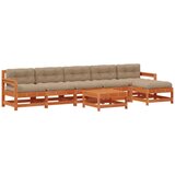  Set lounge namještaja za vrt 7 pcs Vosak Smeđa Masivna borovina - Vosak smeđa bor | shoptok.hr