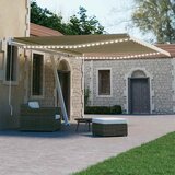 vidaXL ročno zložljiva tenda z led lučmi 400x300 cm krem | Shoptok.si