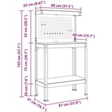 Delovne klopi s polico Črna 81 x 41 x 145 cm Konstruiran les, (5000110599) | Shoptok.si