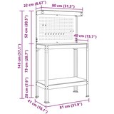  Radne klupe s policom Crna 81 x 41 x 145 cm Konstruirano drvo | shoptok.hr