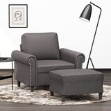 Fotelja s tabureom 60 cm od umjetne kože | shoptok.hr