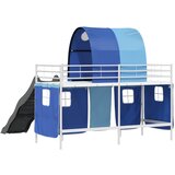  Okvir Krevet za Dječji Loft Bijela i Plava 75 x 190 cm Metal | shoptok.hr