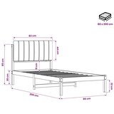  Krevetni okvir s tapiciranim uzglavljem - Bijelo prana i svijetlosiva 80 x 200 cm | shoptok.hr