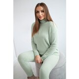 Kesi Two-piece set of dark mint alpaca sweaters Cene