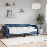 vidaXL Dnevni krevet s madracem plavi 90 x 200 cm baršunasti Cijene