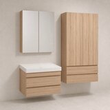 Kolpa San Naomi Set Delux 70cm Braon (Ormarić sa umivaonikom + Ogledalo/ormarić + Visoki ormarić) Cene