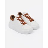 Shelvt White sneakers with brown inserts | Shoptok.si