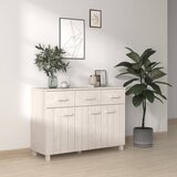 vidaXL komoda bela 113x40x80 cm trdna borovina Cene