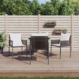  Vrtne stolice s jastucima 4 kom smeđe 54x61x83 cm od poliratana | shoptok.hr