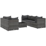 The Living Store Vrtna sedežna garnitura 6-delna z blazinami siv poli ratan - Vrtna Sedežna Garnitura, (21625597) | Shoptok.si