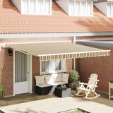 vidaXL Ročna Retraktibilna Tenda Zelena in Rumena 400x350 cm, Tenda Zamenjava Tkanina za 4x3.5 m Okvir Zelena in Rumena Cene