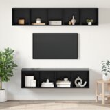 vidaXL Komplet TV omaric 4 pcs Črni hrast 37 x 37 x 142.5 cm | Shoptok.si