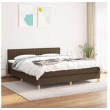  Box spring postelja z vzmetnico temno rjava 160x200 cm blago | Shoptok.si