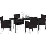  Vrtni set za objed s jastukom 5 pcs Crna poliratan | shoptok.hr