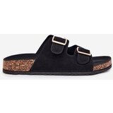 Boto Women's Sandals With Golden Buckles And Stitching Black Lunera | Shoptok.si