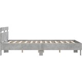  Okvir kreveta s uzglavljem siva boja betona 140x200 cm drveni | Eponuda.com