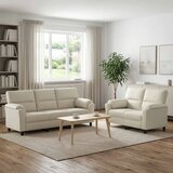  Set sofe 2 pcs Krem Baršun - Krem 2-sjedalo (120 cm) + 3-sjedalo | shoptok.hr