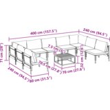 vidaXL Vrtna sedežna garnitura 10 pcs Antracitna Jeklo | Shoptok.si