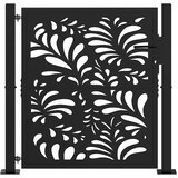  Vrtna vrata crna 100x100 cm čelični valoviti dizajn | shoptok.hr