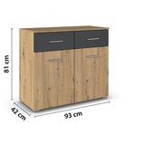Lesnina-XXXL komoda foster, hrast, siva | Shoptok.si