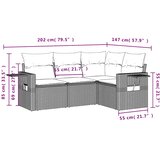  4-dijelni set vrtnih sofa od poliratana s jastucima crni | shoptok.hr
