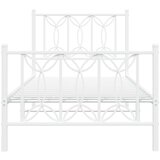  Metalni okvir kreveta uzglavlje i podnožje bijeli 75x190 cm | shoptok.hr