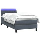 Box Spring krevet s madracem i LED tamno sivi 80x210 cm baršun | shoptok.hr