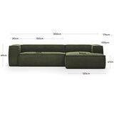 Kave Home Zelena kutna garnitura od samta (s desnim kutom) Blok – | shoptok.hr