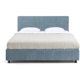 Bonami Selection Plavi tapecirani bračni krevet s prostorom za pohranu s madracem/letvičastim okvirom 180x200 cm Myra Slim Line - | shoptok.hr