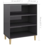  Komoda visoki sjaj siva 57 x 35 x 70 cm od konstruiranog drva | Eponuda.com