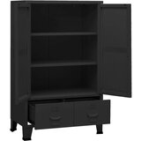  Sanduk za pohranu crni 70 x 40 x 115 cm metalni | shoptok.hr