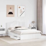  Postelja s shranjevanjem Bela 140 x 200 cm Konstruiran les, (5000105820) | Shoptok.si