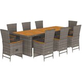  9-dijelni vrtni blagovaonski set sivi od poliratana | shoptok.hr