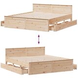  Okvir kreveta bez madraca s uzglavljem 200x200 cm od borovine | shoptok.hr