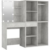 vidaXL LED toaletna mizica z 2 omaricama betonsko siva inženirski les, (20818175) Cene