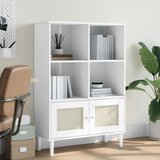 vidaXL Regal za knjige SENJA izgled ratana bijeli 90x35x130cm borovina | shoptok.hr