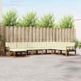  Set vanjskih sofa 8 kom. Prirodna i krem Čvrsto drvo akacije | shoptok.hr