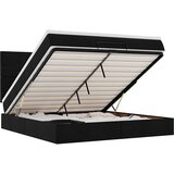 Maison Chic Otomanski Posteljni okvir - Dvoposteljna postelja - Zakonska postelja z vzmetnico črn 160x200 cm blago-J1499, (21771825) | Shoptok.si