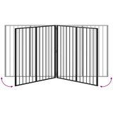  Vrata za pse 4 pcs Crna 100 x 100 cm Cinkani čelik | Shoptok.si