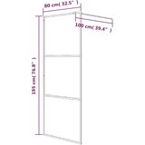 Pregrada za tuš crna 80 x 195 cm s mutnim staklom ESG | shoptok.hr