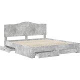  Krevetna konstrukcija s ladicama Betonski sivi 200 x 200 cm | shoptok.hr