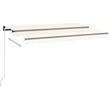  Ročno zložljiva tenda z LED lučmi 450x300 cm krem, (20728815) | Shoptok.si