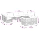  10-dijelni set vrtnih sofa s jastucima bež od poliratana 55 x 55 x 36 cm | Shoptok.si