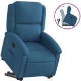 vidaXL Naslanjač s funkcijo vstajanja moder žamet, (20927872) | Shoptok.si