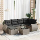 vidaXL 7-dijelni set vrtnih sofa sivi od poliratana | shoptok.hr